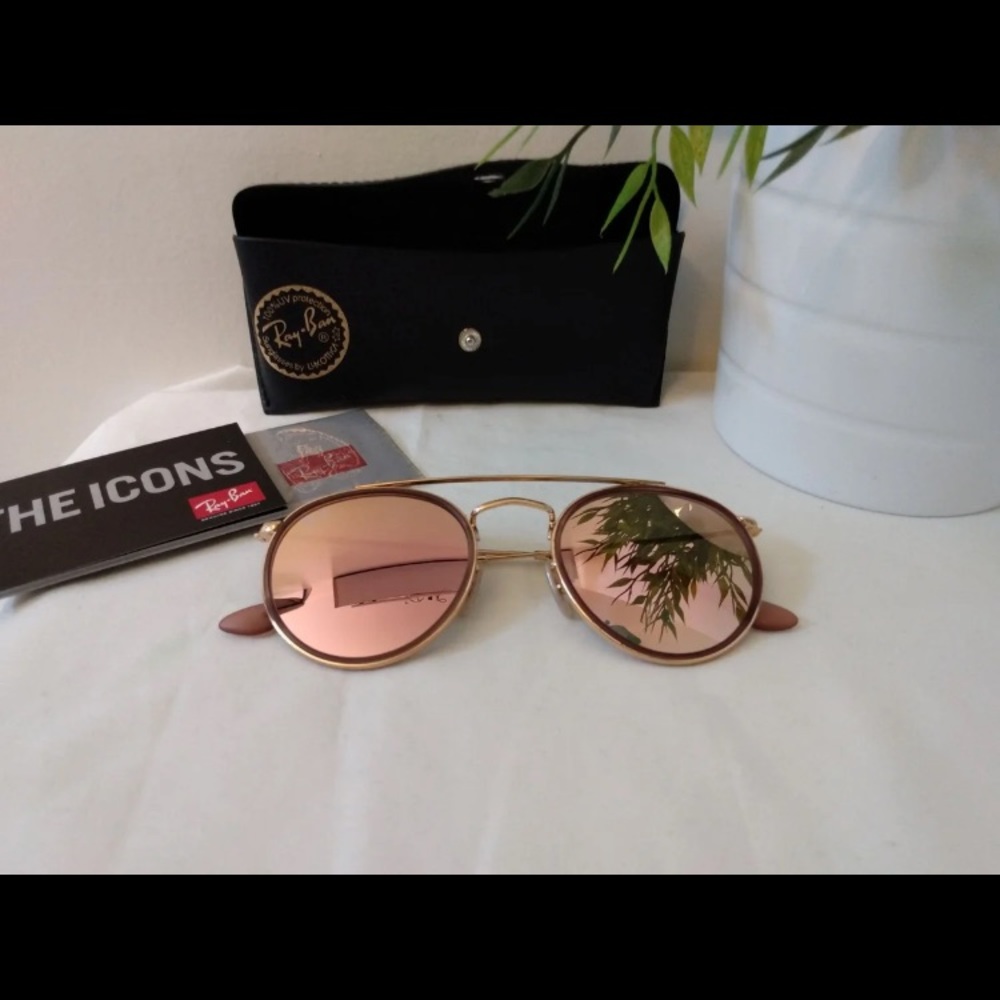 Ray-Ban Double Bridge Rounds. Pink mirror - Picture 4 of 8